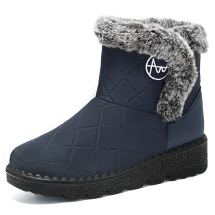 Women's Snow Boots Autumn and Winter New Cross-Border Dropshipping Polyurethane Mid-Calf Cotton Shoes with Plush Lining and Thickened Warm Cotton Boots