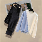 Knitted sweater + black jeans [two-piece set] / M [recommended 40-50kg ]