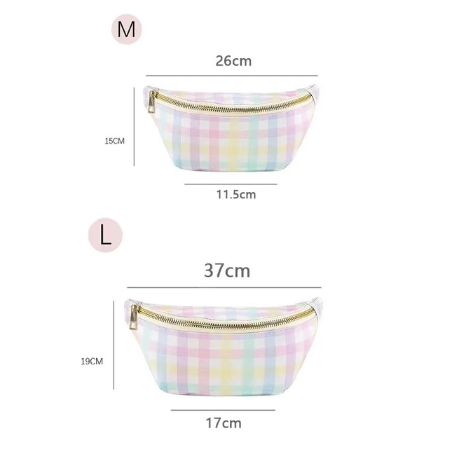 New Cross-border Nylon Waterproof Red and White Wave Dot Waist Bag Outdoor Sports Women Chest Bag Portable Travel Crossbody Bag