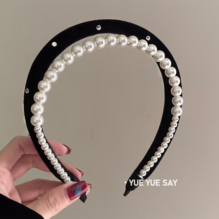 Internet Red Square Explosions Contrast Braid Head Band Wide Edge Non-Slip High-Level Hair Band 2023 New Style Hair Card for Women