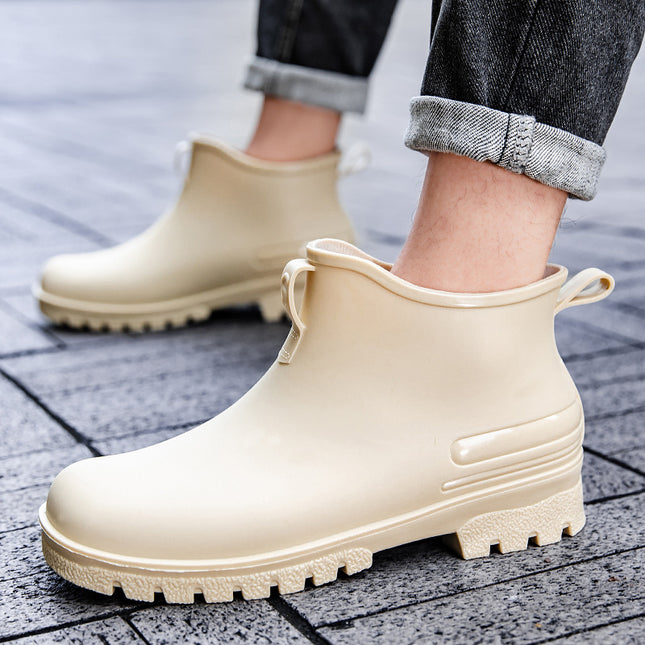 Couple Style Thickened Men's and Women's Outdoor Waterproof Anti-Slip Portable Rain Boots Wholesale Takeaway Rain Boots Short-Tube Women's Rain Boots