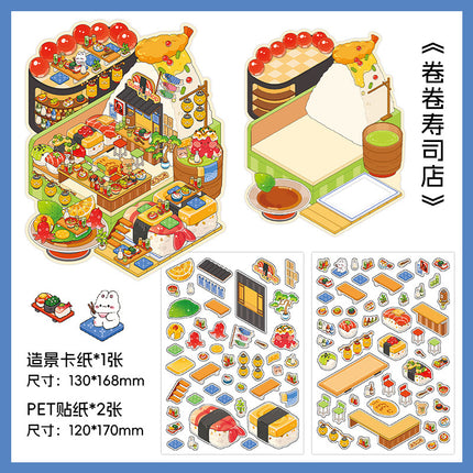 Infeel.Me Extra Large Scenery Stickers Today's Business Hours Open - Part Twelve DIY Journal Scene Stickers