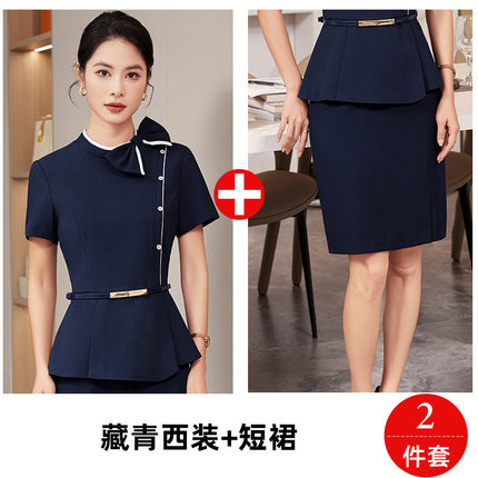Professional Suit suit Women's Spring and Autumn Slim Temperament Hotel Reception Tooling Beauty Salon Beautician Work Clothes