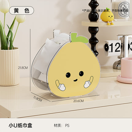Desktop Tissue Box with High Aesthetic Appeal for Home Use, Stone-Like Bathroom Toilet Paper Holder with Built-In Spring, Large Capacity Tissue Box for Living Room