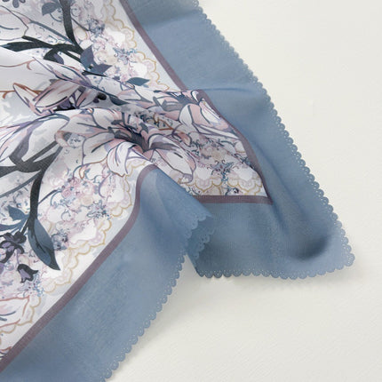 Cross-Border New Product Voile Print 110 Square Scarf Classic Lace Scarf Turban Malaysian Shawl