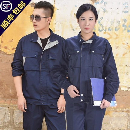 Spring and Autumn Work Clothes Tooling Jacket Pants Men's Labor Protection Clothing Spring and Autumn Cotton Anti-scalding Wear-resistant Workplace Tooling Welder