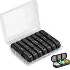 21 compartments transparent white + all black three compartments pill box / 15.6X12X4CM