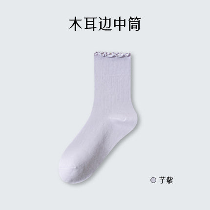 Summer socks women loose pile socks women summer thin breathable tube wooden ear cotton socks Zhuji socks wholesale