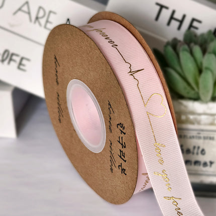 2.5cm Gold-Stamped Popular Style Direct from Manufacturer, Flower Packaging Handmade DIY Ribbon, Baking Packaging Ribbon Wholesale