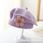 Beret sticky flower-purple / 3-48 months