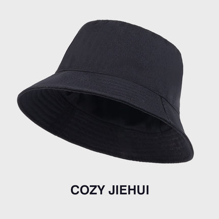 Summer Hat Big Head Fisherman Hat Double-sided Sunscreen Men's Hat Men's Trendy Thin Black Sun Hat Japanese