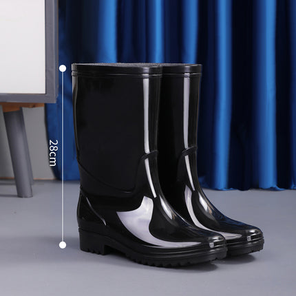 Foreign Trade High-Top Labor Protection Men's Rain Boots, Long Rain Boots, Waterproof Outdoor Non-Slip Fleece-Lined Warm Water Shoes, Cold-Proof and Protective