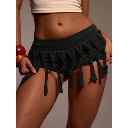 Aliexpress Autumn Foreign Trade New Bottoms Mini Shorts Cross Knitted Details Spring and Summer Ibiza