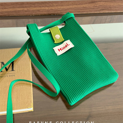 Dopamine Fashionable New Women's Bag South Korea Niche Crossbody Mobile Phone Bag Retro Solid Color Shoulder Small Bag Coin Purse