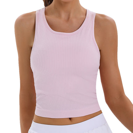 Cross-border lulu Yoga Vest Women's Wear Beauty Back Vest with Chest Pad Sleeveless Running Sports Fitness Wear