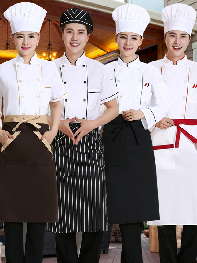 Wholesale Chef Clothes Short Sleeve Summer Clothes Chef Work Clothes Men's and Women's Restaurant Baking Kindergarten Canteen Kitchen Work Clothes