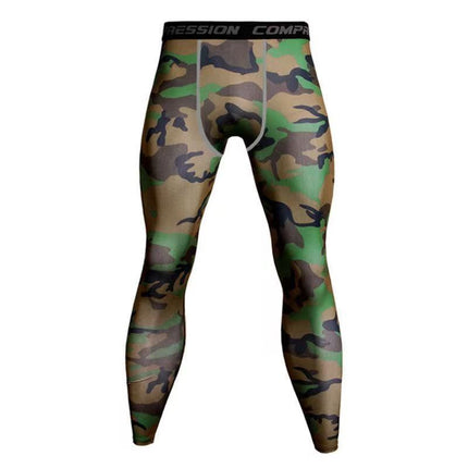 Sports Fitness trousers men's tight quick-drying leggings spring and autumn sports training basketball compression pants new printed pants