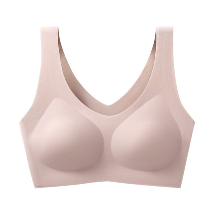 5Ut Genuine Fixed Cup Large Size Bra Without Rims for Women with Big Breasts Showing Small Breasts Seamless Cup All-In-One Vest for Women