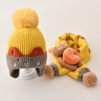 Children's Hat Boy's Winter Baby's Wool Hat Ear Protection Boy's Scarf suit Girl's Baby Toddler Autumn and Winter