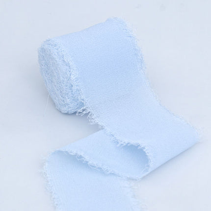 Ins Hand-Torn Raw Edge Ribbon Bouquet Satin Ribbon Ribbon Dried Rose Wedding Flowers Tied Chiffon Lace