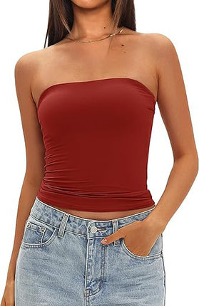 2025 Cross-Border Hot-Selling Women's Tube Top Off-Shoulder Inner Wear Outerwear Tight-Fitting Top