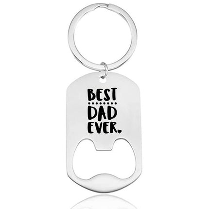 Cross-border Stainless Steel Engraving Metal Keychain Bottle Opener Wine Glass Wine Bottle Birthday Christmas Father's Day Gift