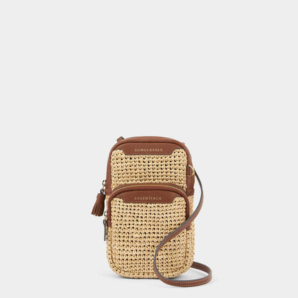 2025 New Summer Women ANYA Raffi Grass Woven Mobile Phone Bag Small Square Bag Women's Shoulder Bag Crossbody Bag