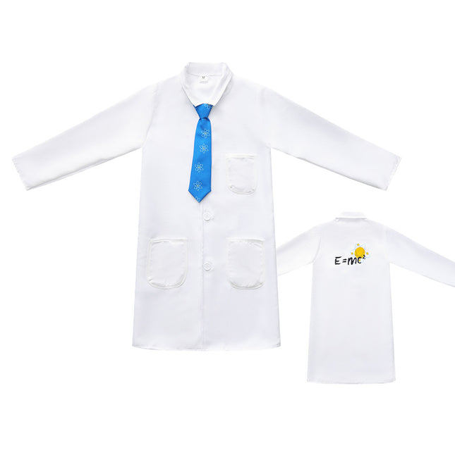 Children's Crazy Scientist Doctor Einstein White Coat Performance Scientific Experimenter Role Play Cosplay Costume