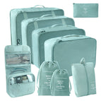 Lake blue [nine-piece set including hook bag with drawstring pocket]