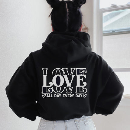 Cross-Border Foreign Trade American Fashion Casual Letter Printed Back Collar Plus Velvet Loose Hooded Sweatshirt
