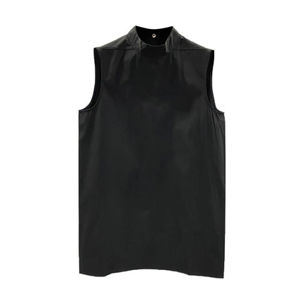 SUBHUMAN Men's Collar Buckle Clear Color All-match European and American Fashionable Dark Men's Vest TEE