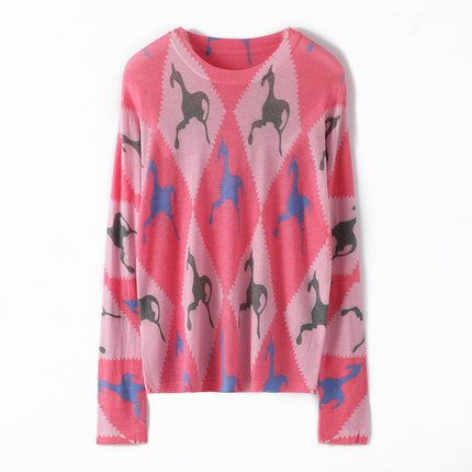 [120 water-soluble] worsted ultra-fine water-soluble wool ink painting round neck skin-friendly thin knitted base shirt