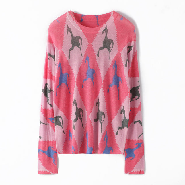 [120 water-soluble] worsted ultra-fine water-soluble wool ink painting round neck skin-friendly thin knitted base shirt
