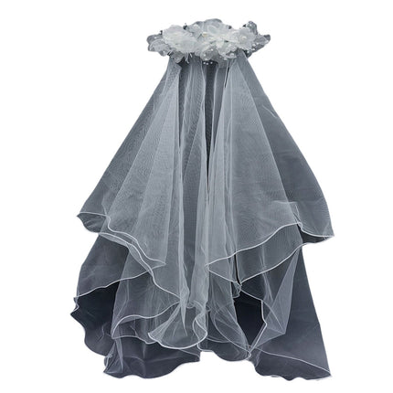 Bride and Bridesmaid White Pearl Overlay Double-Layer Veil Hair Comb Wedding Headdress Party Holiday Mesh Flower Set Hair Accessories