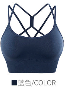 Seamless back white sports underwear women's summer shockproof running anti-sagging big chest small one bra thin