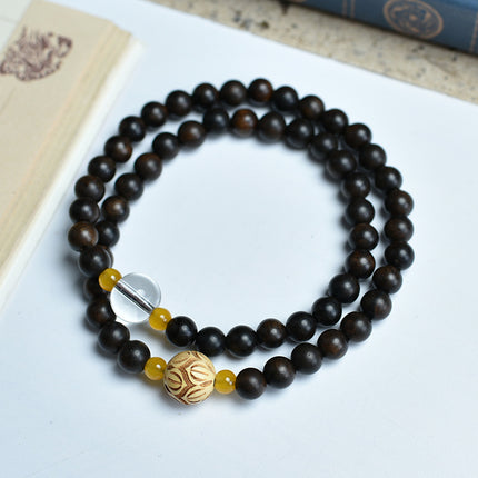 Shen Guibao Chen Xiang 8mm Double Ring Half Bracelet Barrel Bead Bracelet Five Sutra String Beads Niche Wen Play Jewelry Wholesale