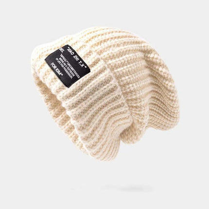 Hat Autumn and Winter Fashion Korean Knitted Hat Piled Big Head Big Brim Wool Hat All-match Face Show Small Warm Cold Hat