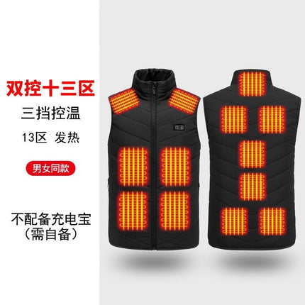 Heating vest intelligent temperature control charging cold-proof heating vest men's and women's winter warm riding electric vest