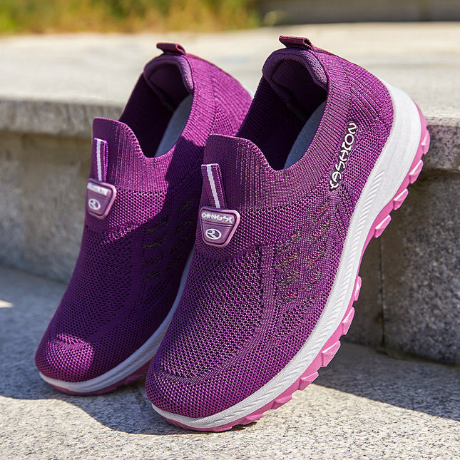 Women's Walking Shoes, Spring New Models, Foreign Trade Women's Shoes Wholesale, Breathable Slip-On Soft-Soled Shoes for Middle-Aged and Elderly Mothers, Dropshipping