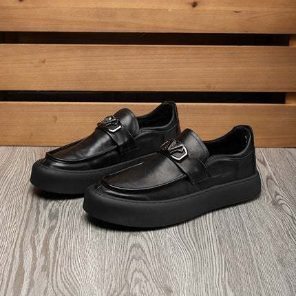 Men's Shoes, New Autumn and Winter Suede Casual Leather Shoes, Men's Trendy, Fashionable, Comfortable and Versatile Slip-On Slip-On Shoes