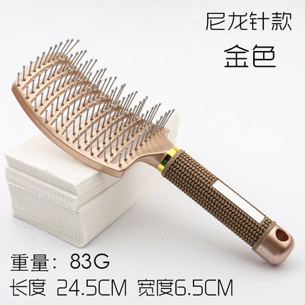 Factory Direct sales bristle big curved comb fluffy curly hair shape comb household hair massage comb oil head rib comb