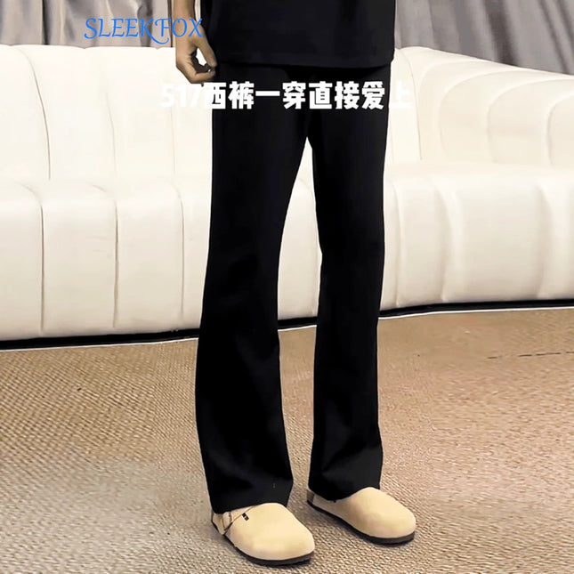 Summer Popular Micro-Flared Hong Kong Style Retro Draped Cleanfit Loose Men's Wear Handsome Extended Trousers