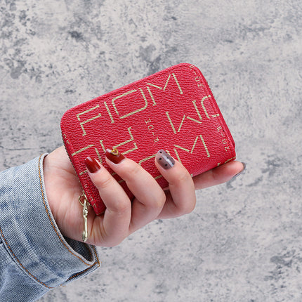 Factory wholesale Korean version of the card bag women's online red Mini Portable card card set 2 in 1 thin multi-card coin purse