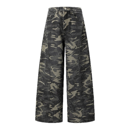 American-Style Camouflage High-Waisted Cargo Knife Pants for Women, Loose and Slimming, New Autumn and Winter Drapey Floor-Length Wide-Leg Casual Pants for Women