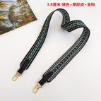 3.8cm green + black with leather / [silver hook]