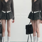 Brown gray top / S