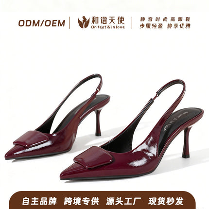Simple, Light, Luxurious, Fashionable and Casual Pointed-Toe High-Heeled Sandals for Women, Summer New Style, White Stiletto Heels, Hollow Sandals for Women