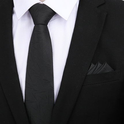 Formal wear wedding tie men's 8CM bridegroom wedding Korean style wine red business tie narrow zipper lazy men and women