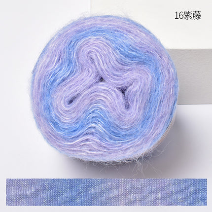 Warm color fancy gradient mohair long segment dyed mohair fine thread crochet sweater silk young mohair wool ball