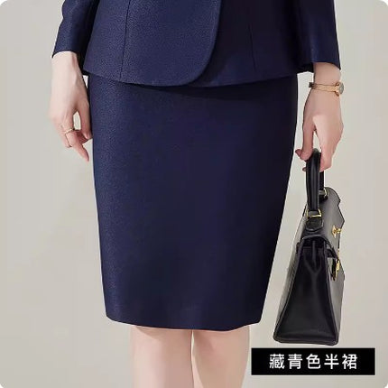 Aishangchen navy blue fashion professional suit temperament goddess fan hotel front desk sales department High sense work clothes